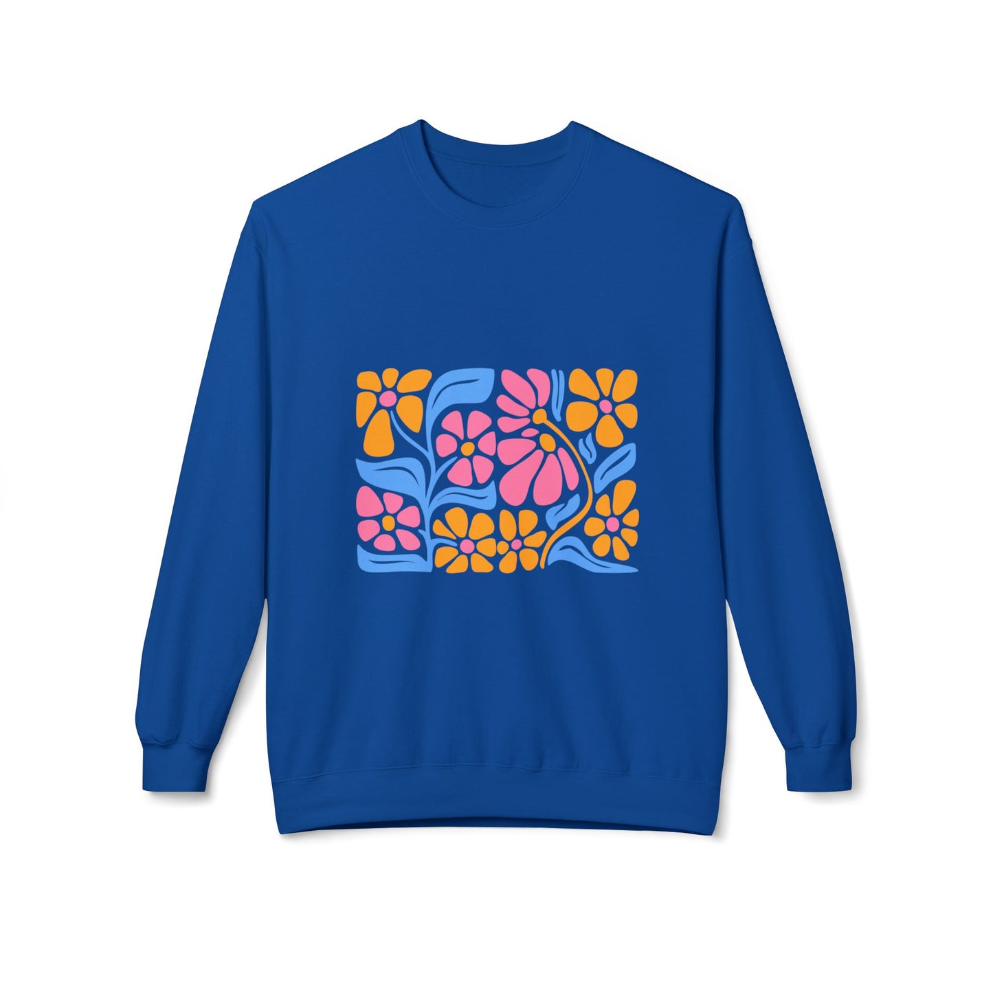 Floral Retro Tile Crewneck Sweatshirt