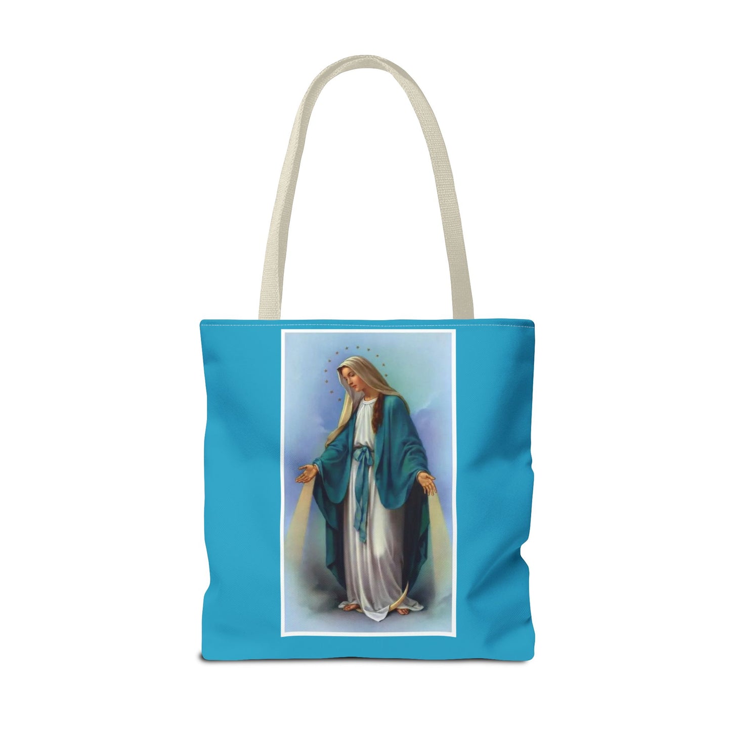 Virgin Mary Religious Tote Bag — Catholic Madonna AOP Shoulder Tote