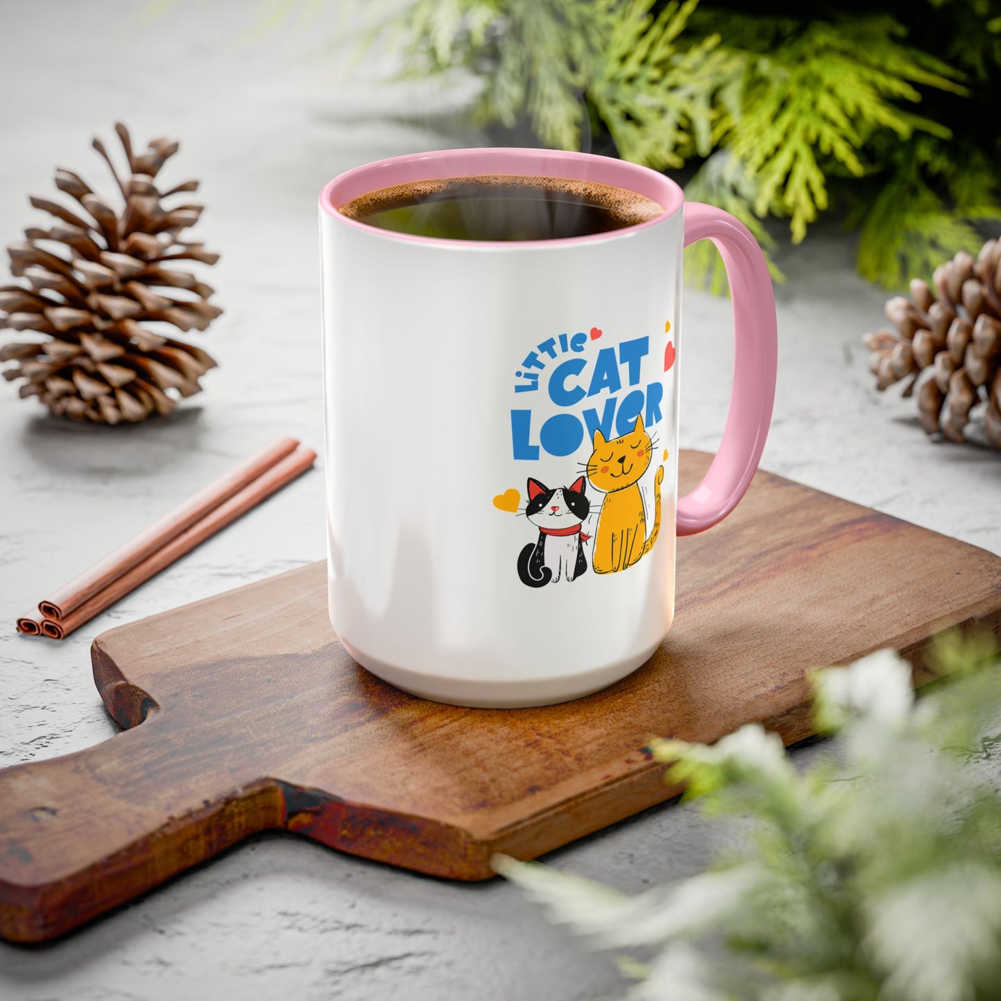 Cat Lover Mug — Colorful 11oz/15oz Ceramic Coffee Cup (Little Cat Lover Design)