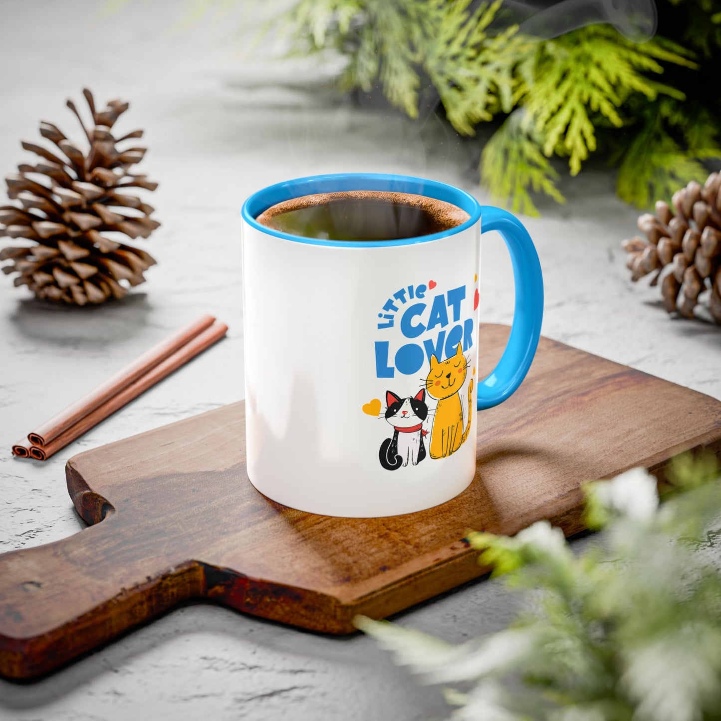 Cat Lover Mug — Colorful 11oz/15oz Ceramic Coffee Cup (Little Cat Lover Design)