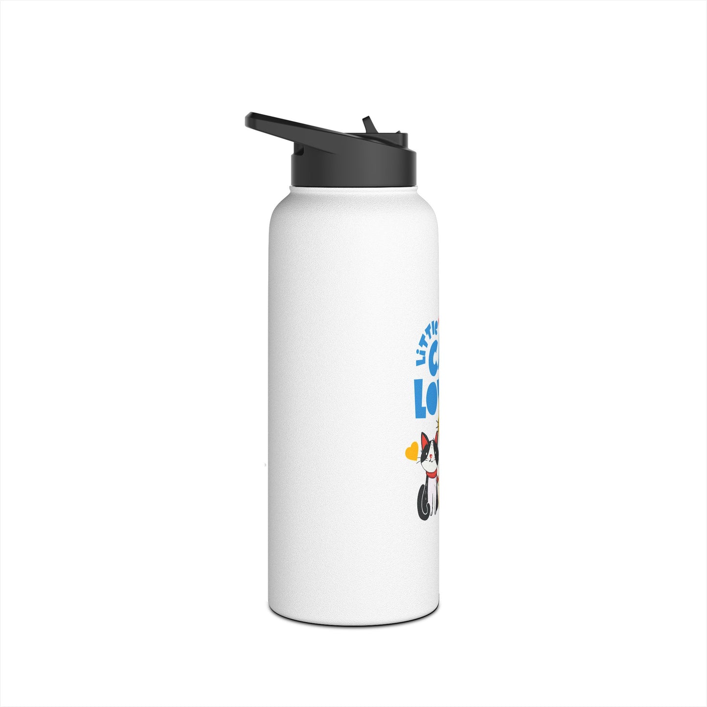 Little Cat Lover Stainless Steel Water Bottle — Cute Cartoon Cat Travel Bottle