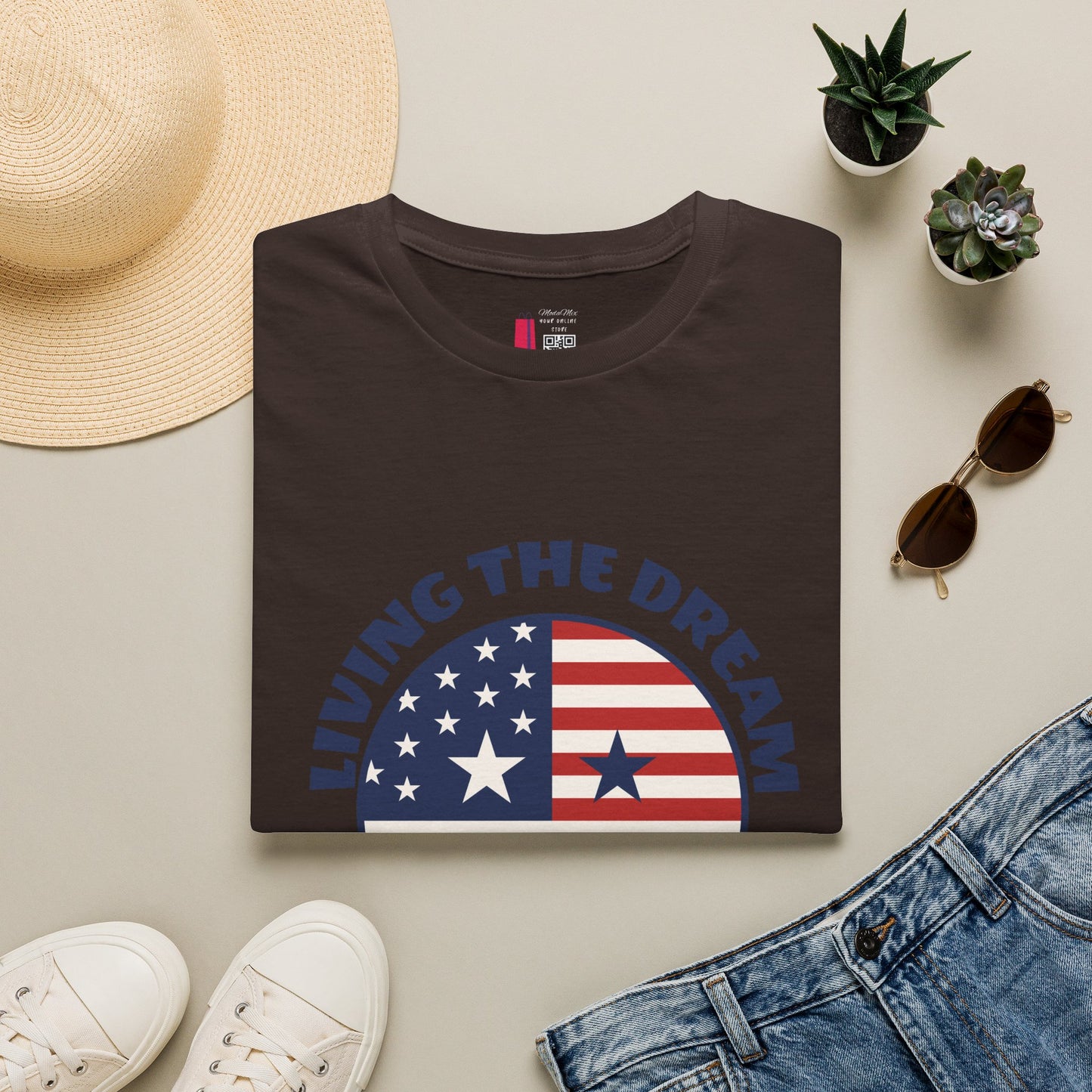 Living the Dream American Flag T-Shirt